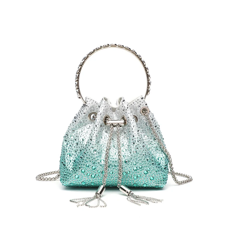 Ombre Rhinestone Bucket Evening Bag product image 4