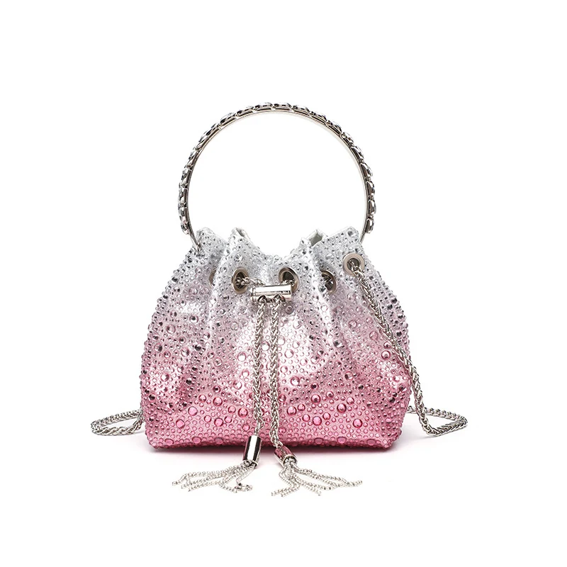 Ombre Rhinestone Bucket Evening Bag product image 5