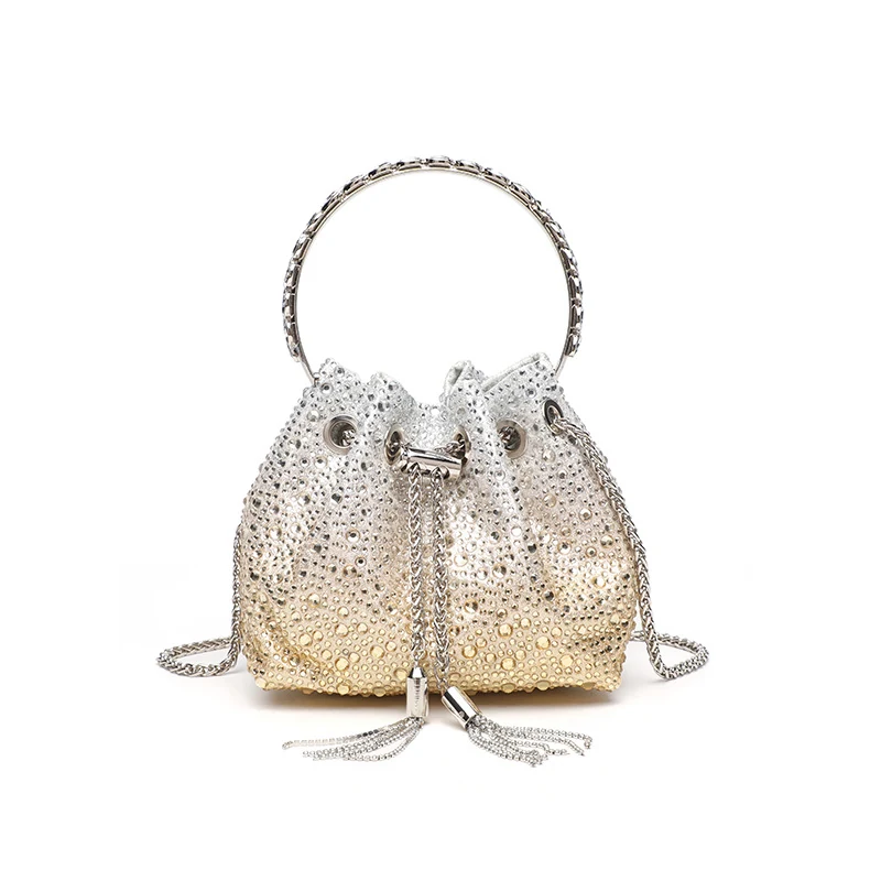 Ombre Rhinestone Bucket Evening Bag product image 6