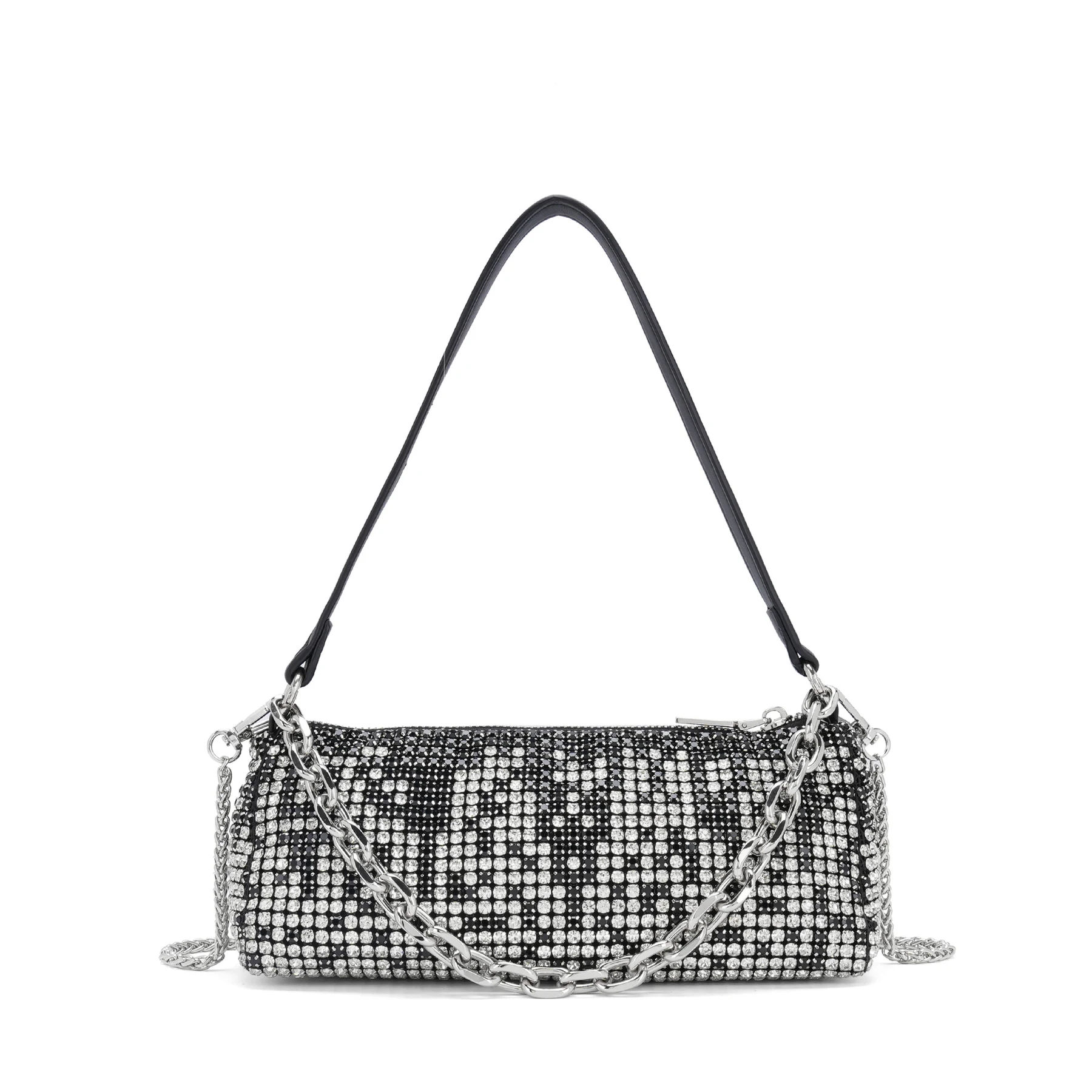 Rhinestone Baguette Bag with Chain Straps product image 2