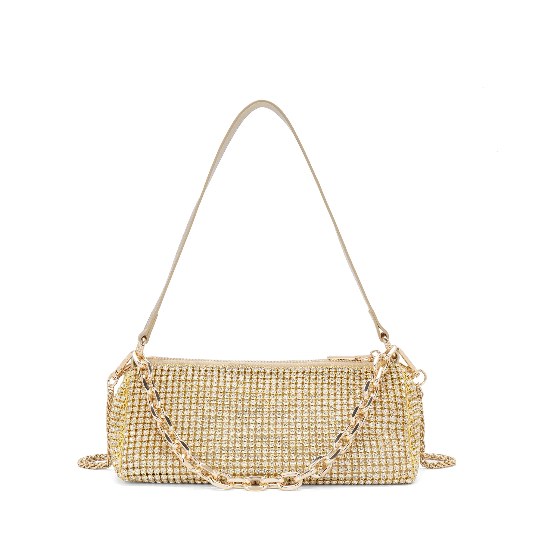 Rhinestone Baguette Bag with Chain Straps product image 5