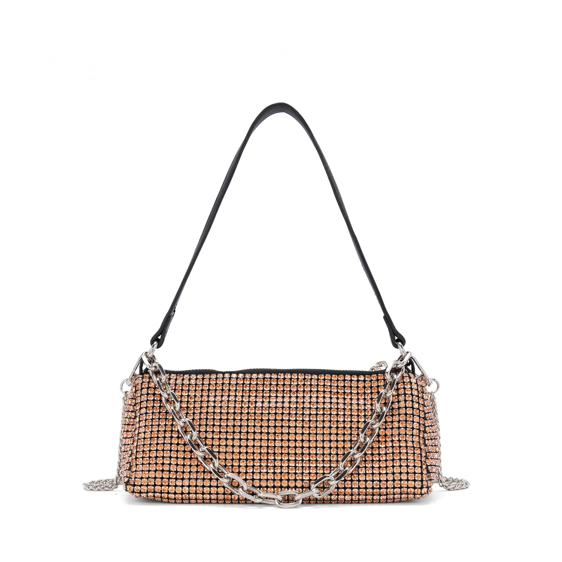 Rhinestone Baguette Bag with Chain Straps product image 6