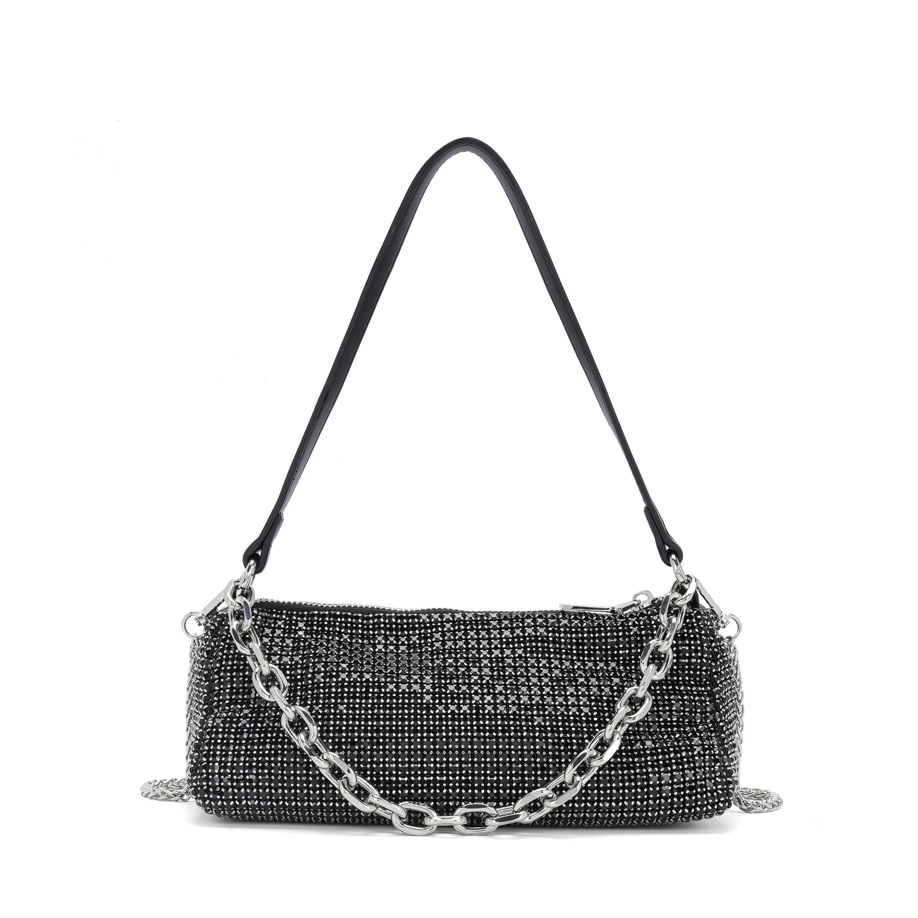 Rhinestone Baguette Bag with Chain Straps product image 7