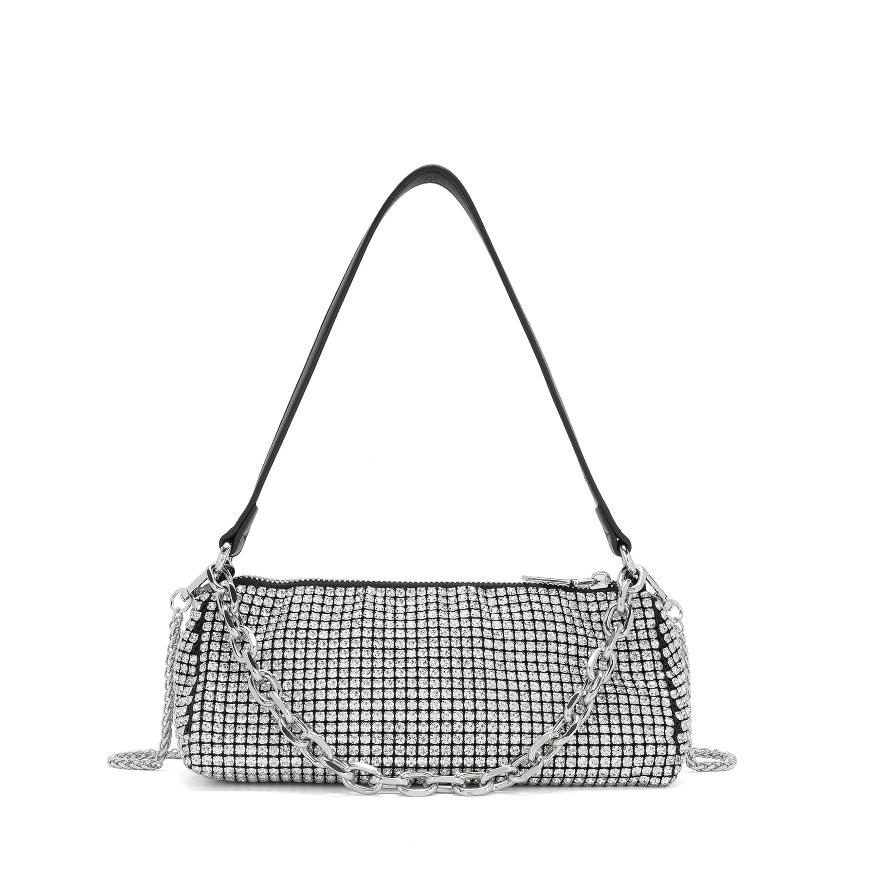 Rhinestone Baguette Bag with Chain Straps product image 8