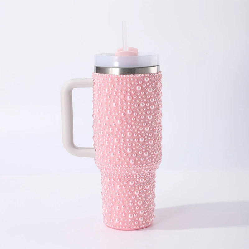 Pearl Beaded 40 oz Tumbler with Handle product image 6