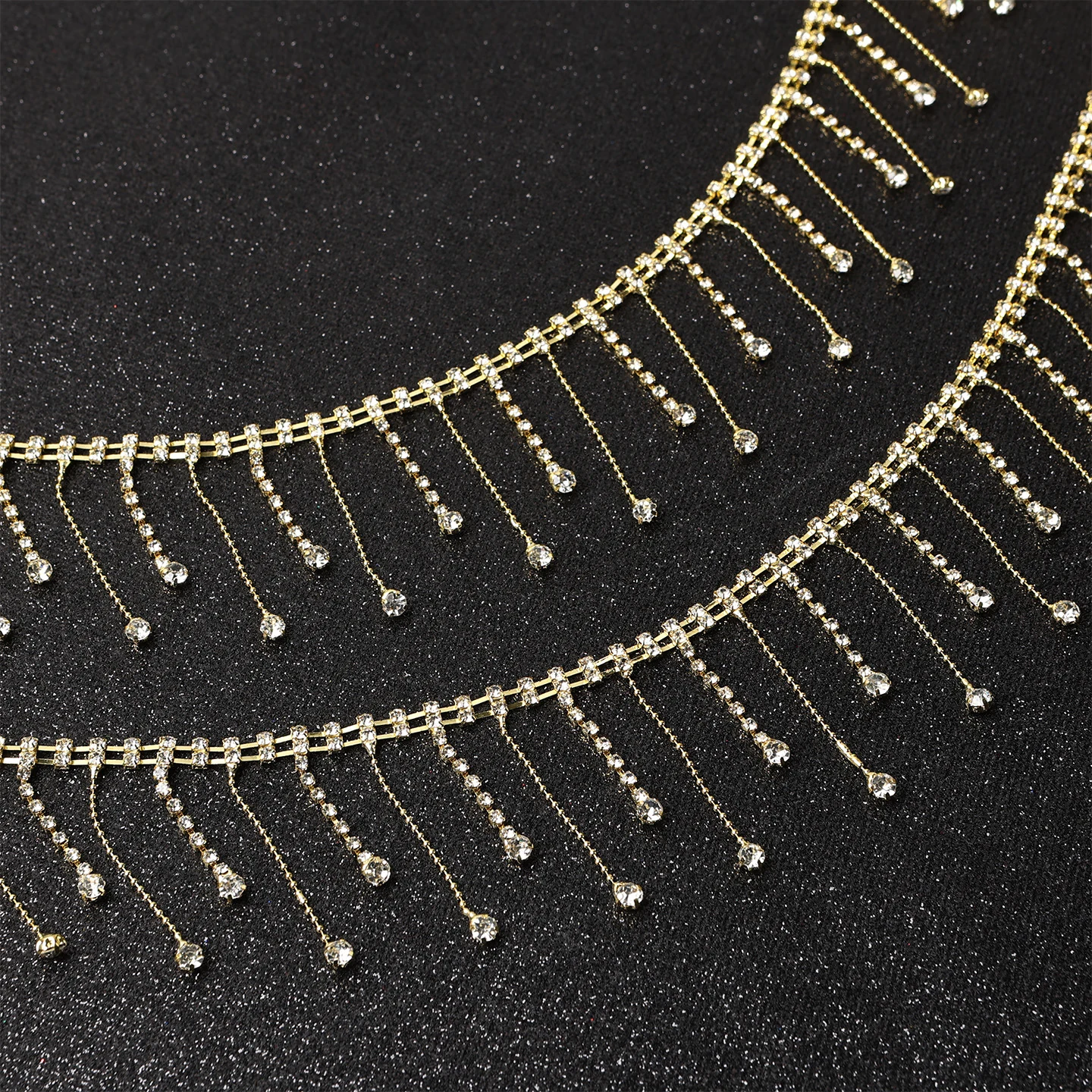 Teardrop Rhinestone Tassel Chain Trim product image 6