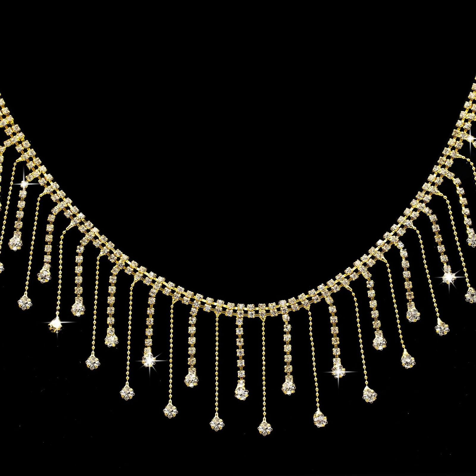 Teardrop Rhinestone Tassel Chain Trim product image 9