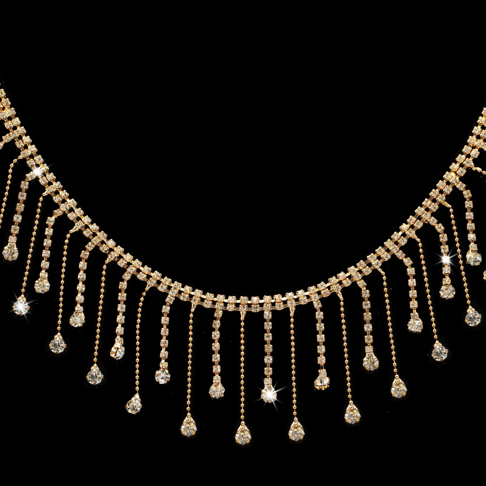 Teardrop Rhinestone Tassel Chain Trim product image 11