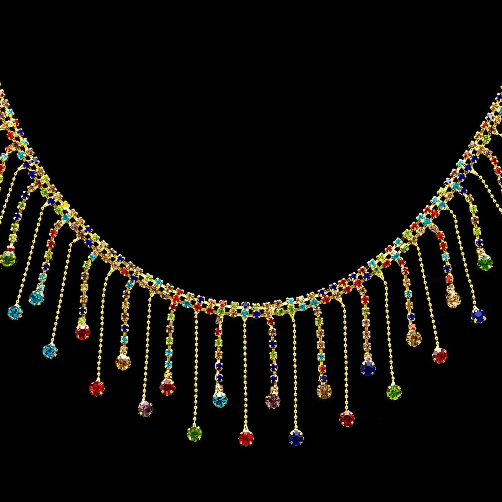 Teardrop Rhinestone Tassel Chain Trim product image 15