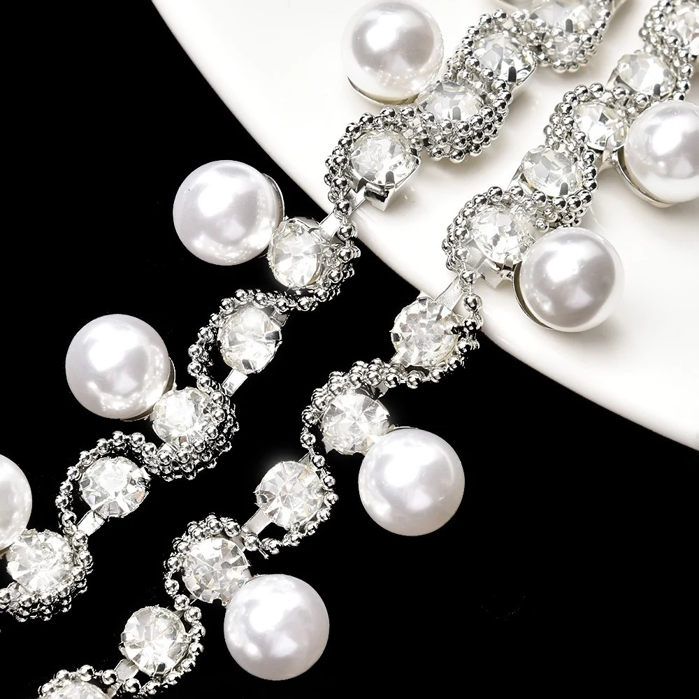 Pearl Rhinestone Chain Trim for Wedding Dresses product image 10