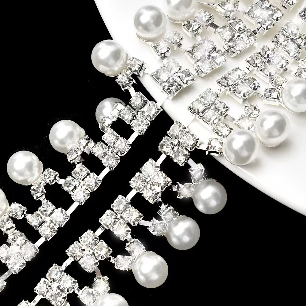 Pearl Rhinestone Chain Trim for Wedding Dresses product image 13