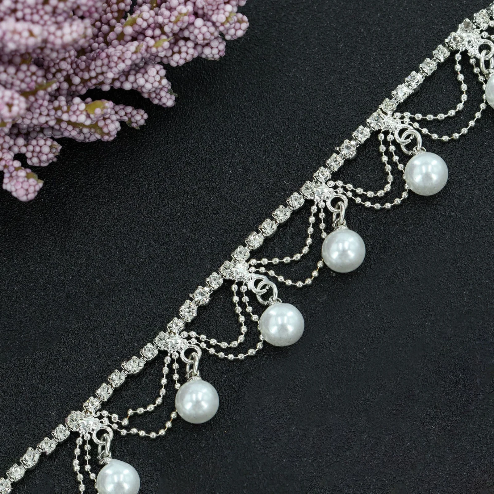 Pearl Rhinestone Chain Trim for Wedding Dresses product image 14