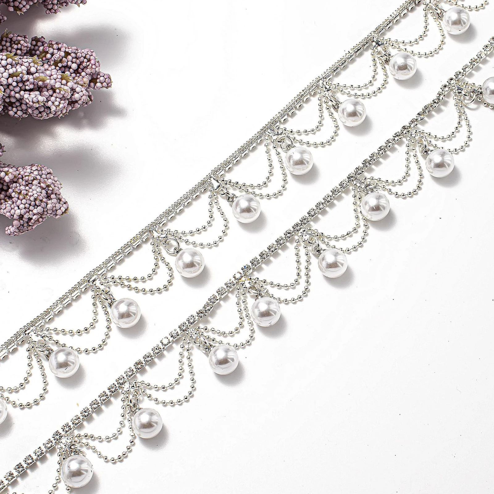 Pearl Rhinestone Chain Trim for Wedding Dresses product image 15