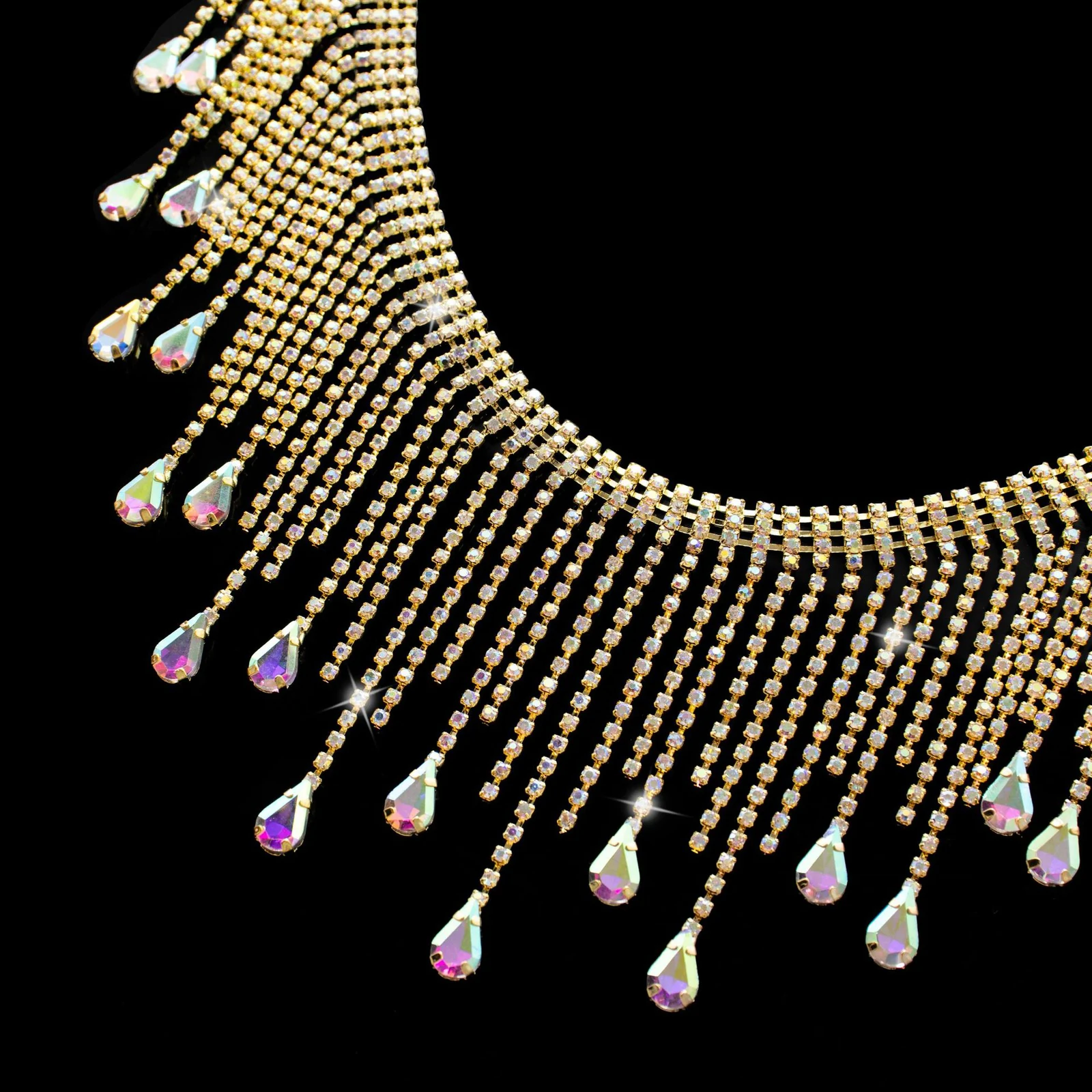 9 cm Teardrop Rhinestone Fringe Trim product image 2