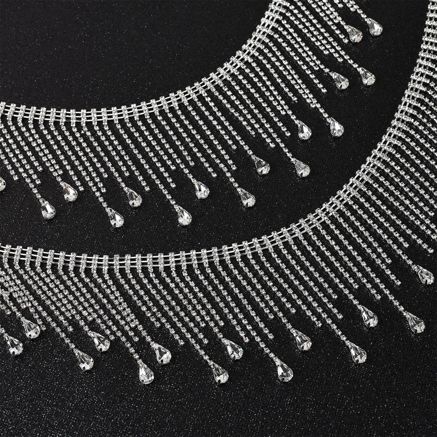 9 cm Teardrop Rhinestone Fringe Trim product image 6