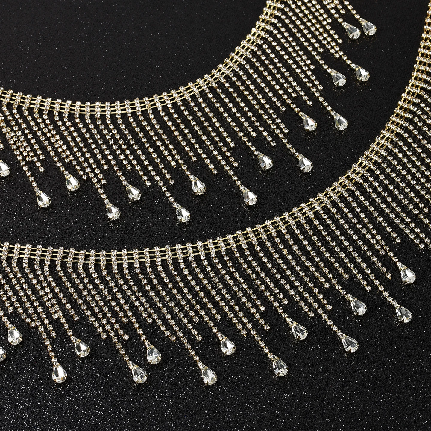 9 cm Teardrop Rhinestone Fringe Trim product image 7