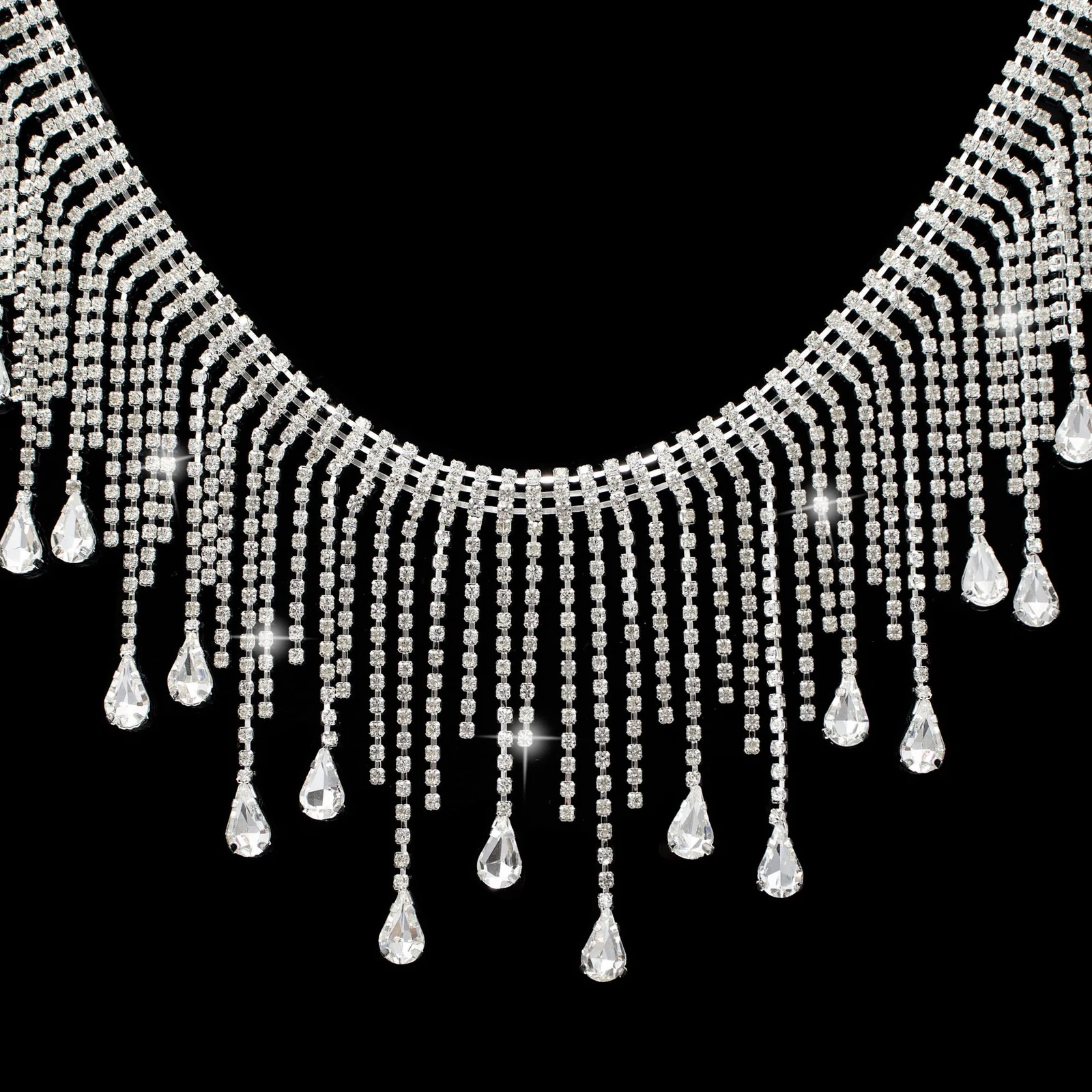 9 cm Teardrop Rhinestone Fringe Trim product image 8