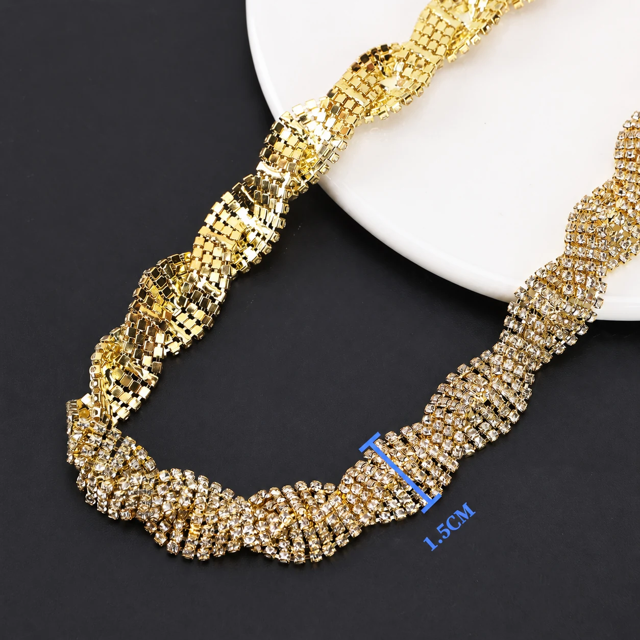 Twisted Copper Rhinestone Chain Trim product image 2