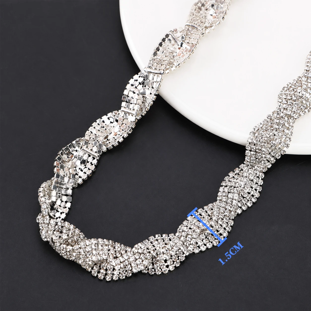 Twisted Copper Rhinestone Chain Trim product image 3