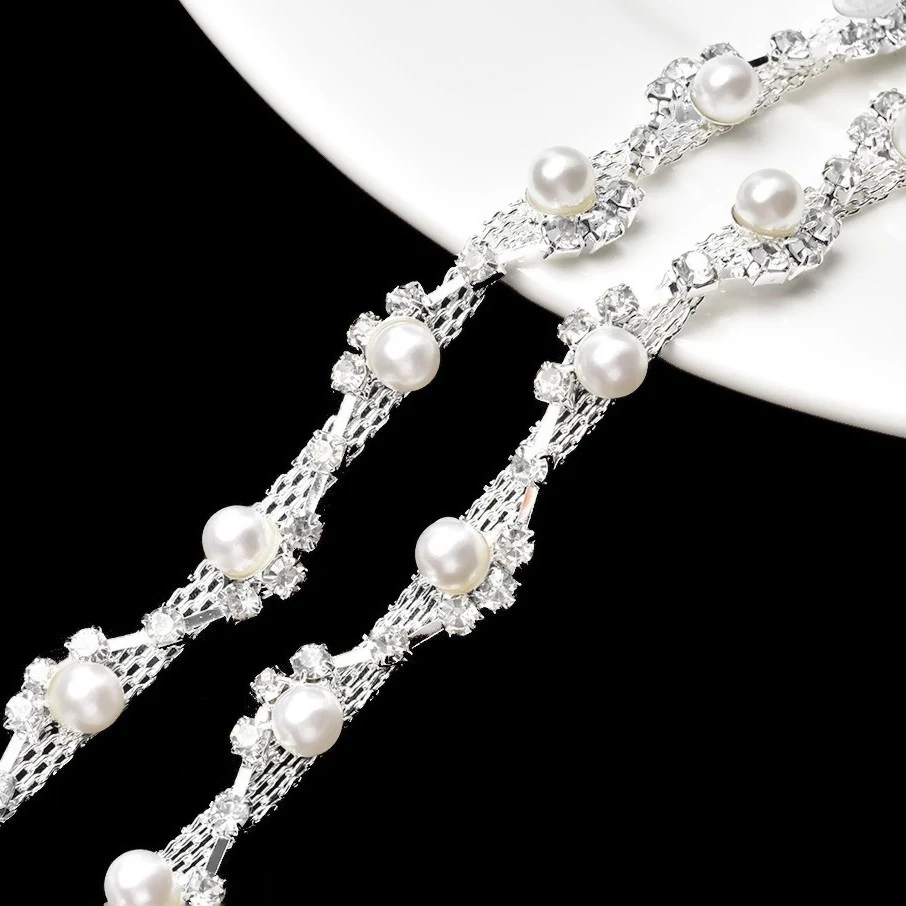 Nine-Pattern Pearl Rhinestone Chain Trim product image 3