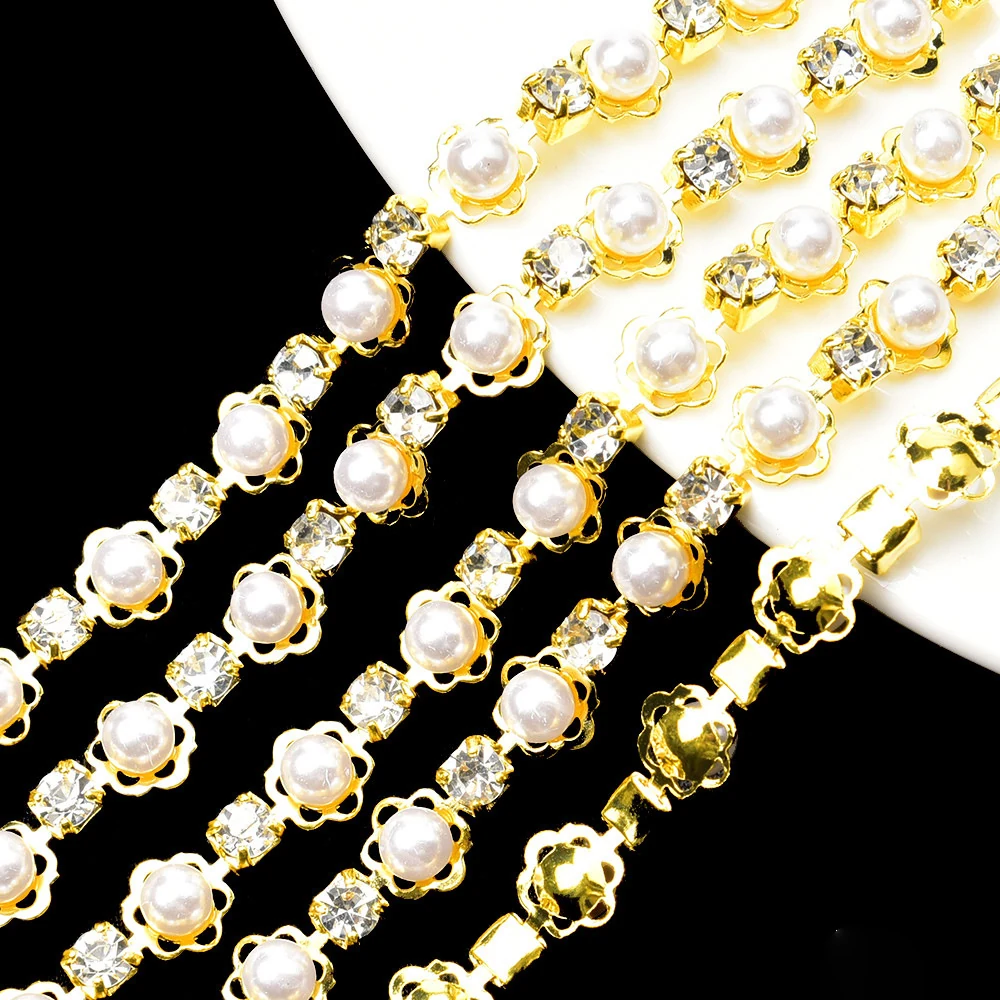 Nine-Pattern Pearl Rhinestone Chain Trim product image 7