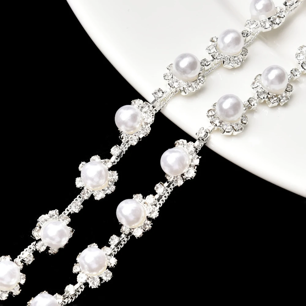 Nine-Pattern Pearl Rhinestone Chain Trim product image 8