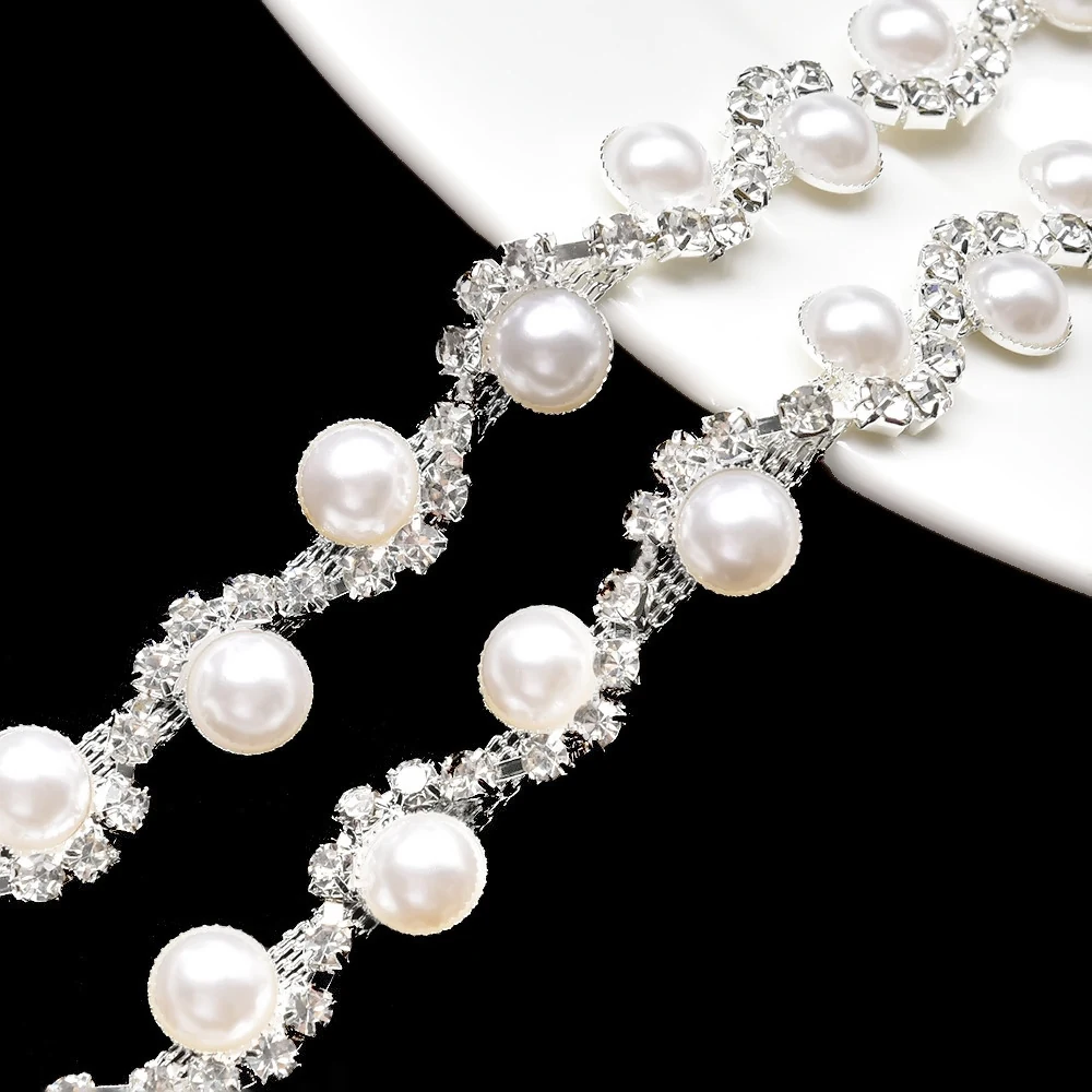 Nine-Pattern Pearl Rhinestone Chain Trim product image 9