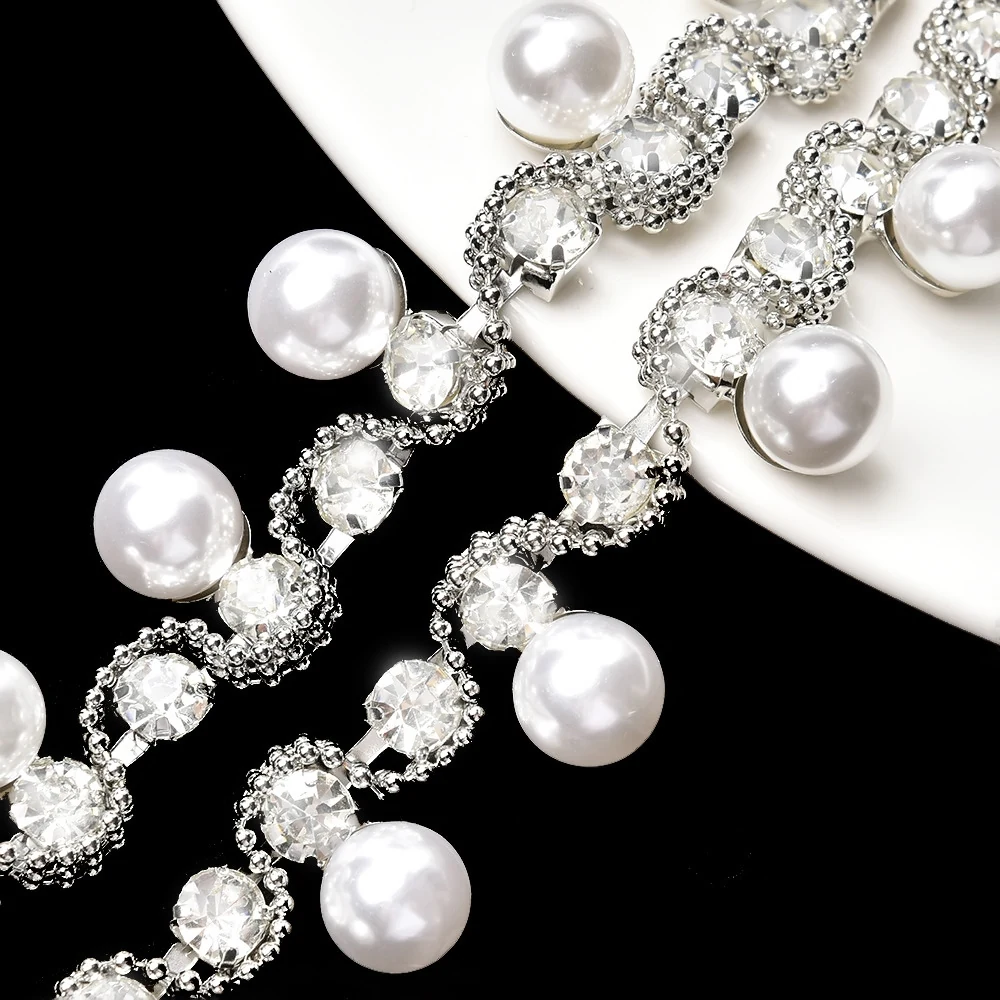 Nine-Pattern Pearl Rhinestone Chain Trim product image 11