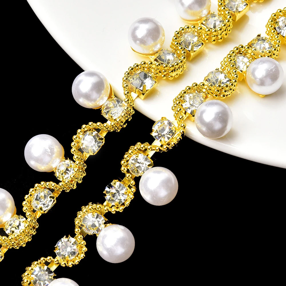 Nine-Pattern Pearl Rhinestone Chain Trim product image 12