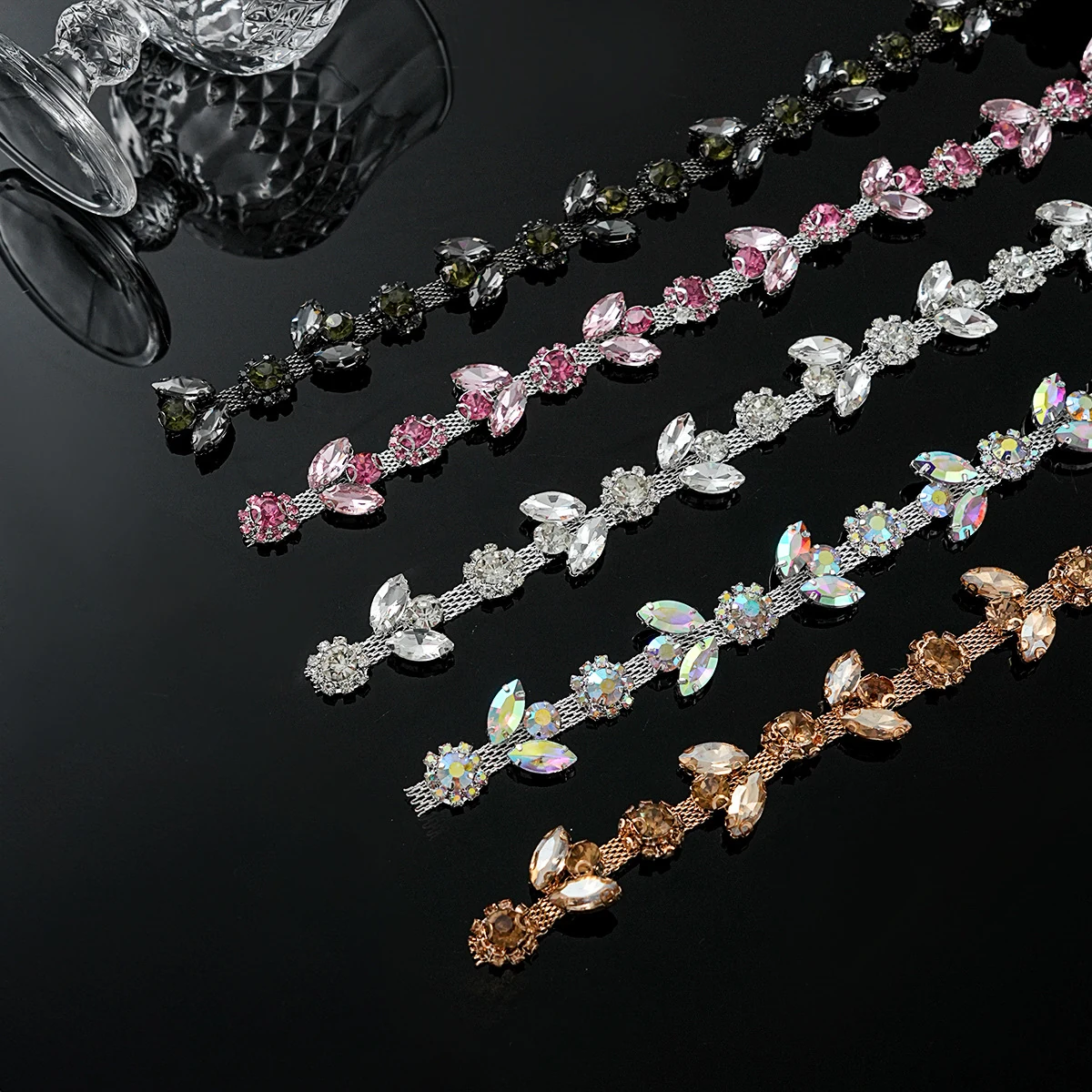 Sparse and Dense Colored Rhinestone Chain Trim product image 3