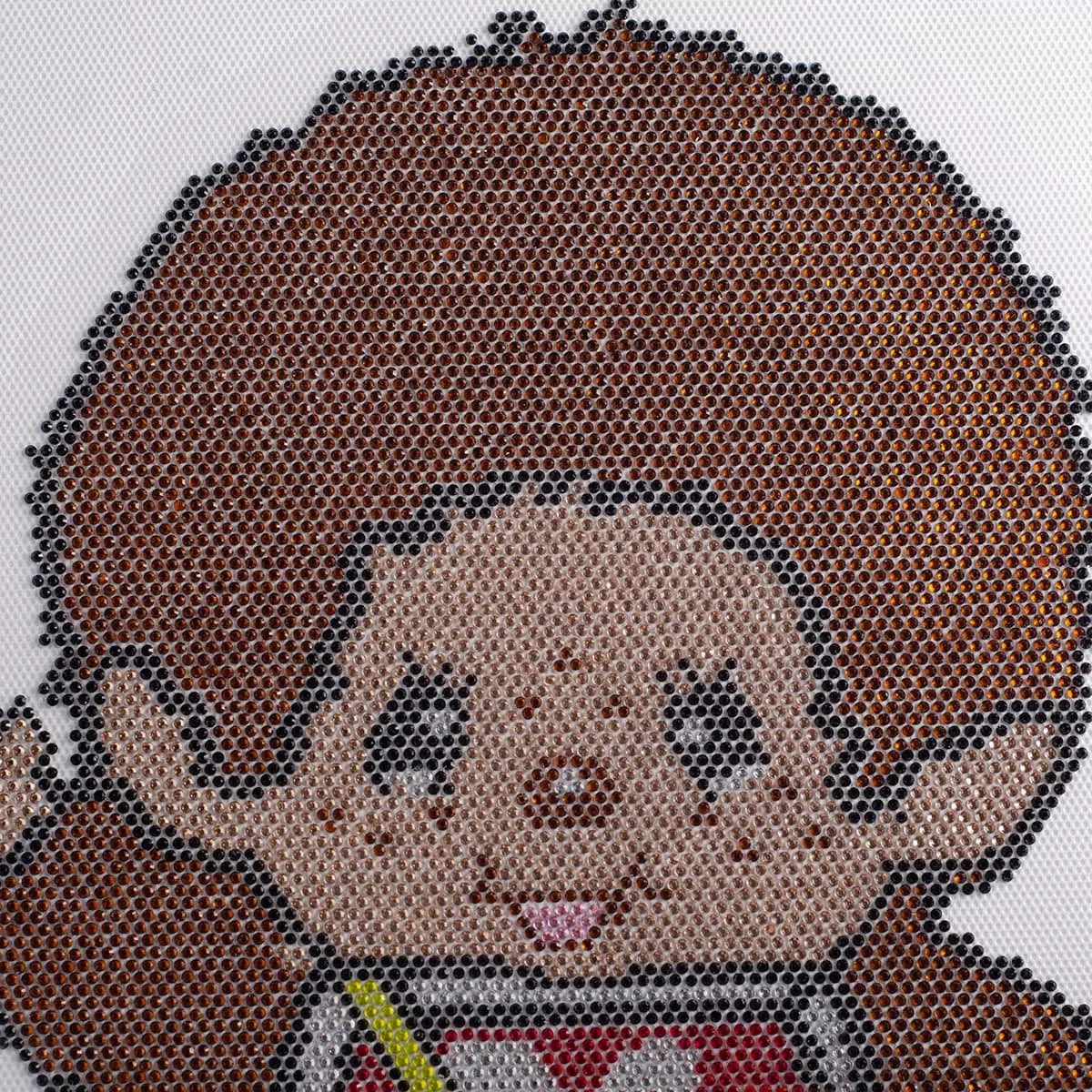Custom Hotfix Rhinestone Transfers for T-Shirts production transfer detail