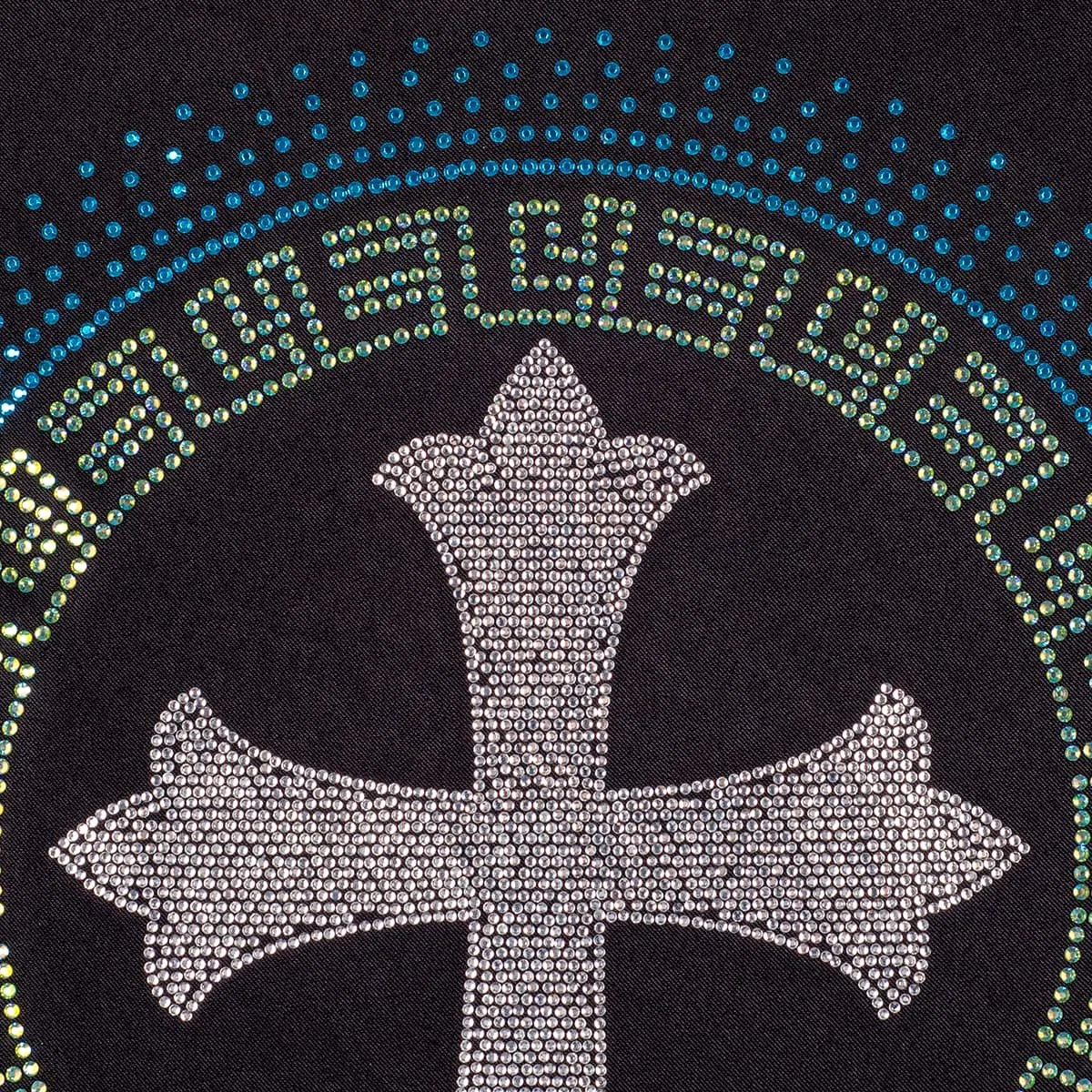 Cross rhinestone heat transfer