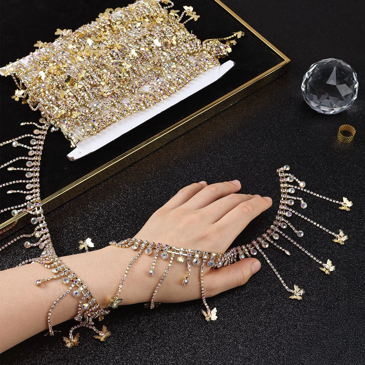 Butterfly Tassel Rhinestone Fringe Chain product image 2