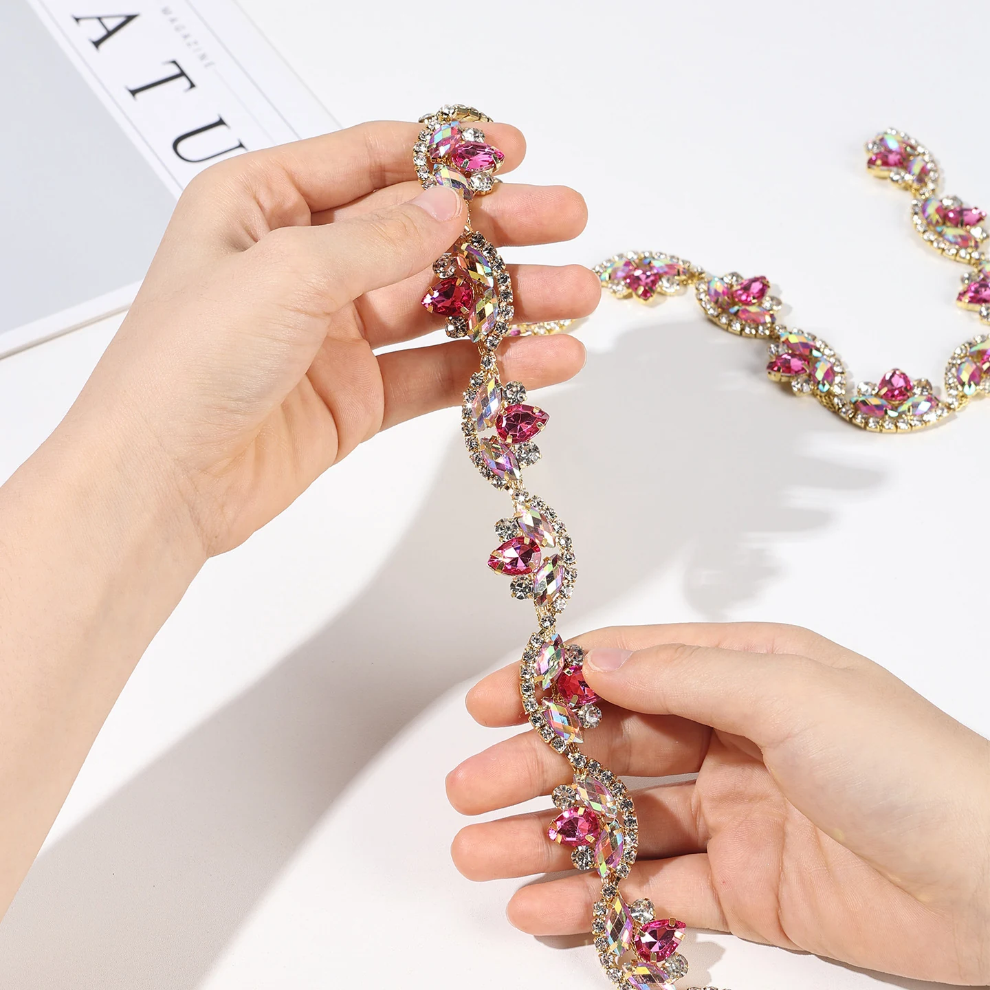 Marquise Crescent Rhinestone Chain product image 4