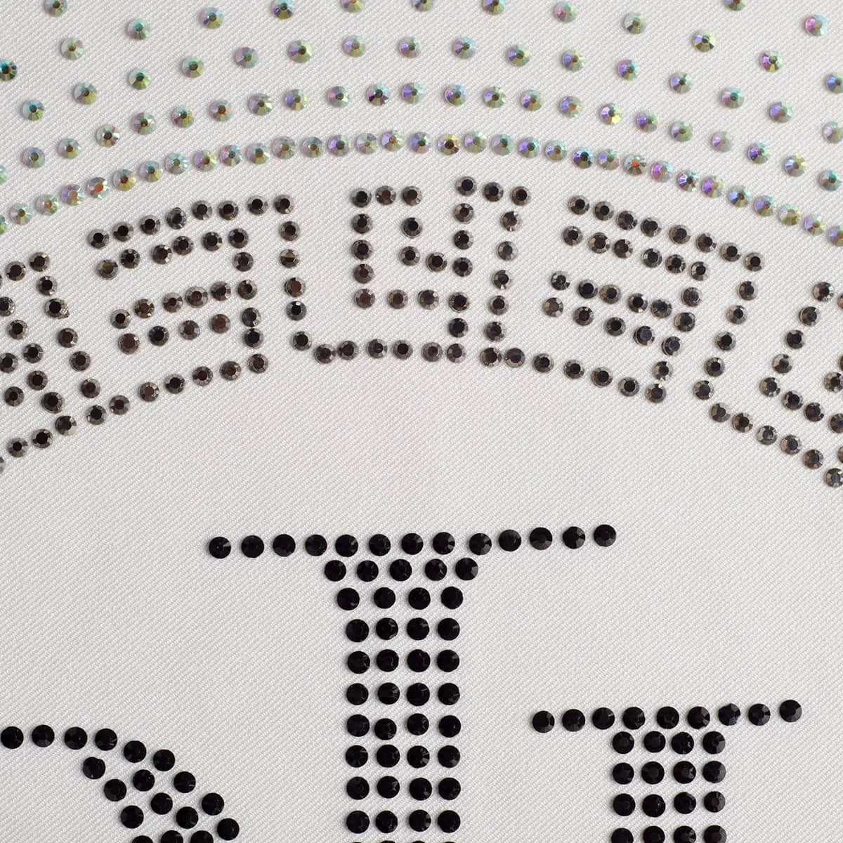 Small Czech rhinestone transfer detail