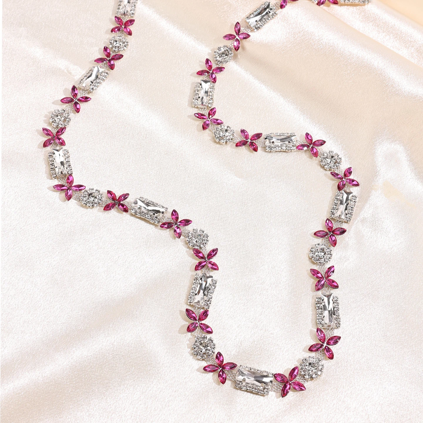 1.2 cm 3D Flower Rhinestone Chain product image 3