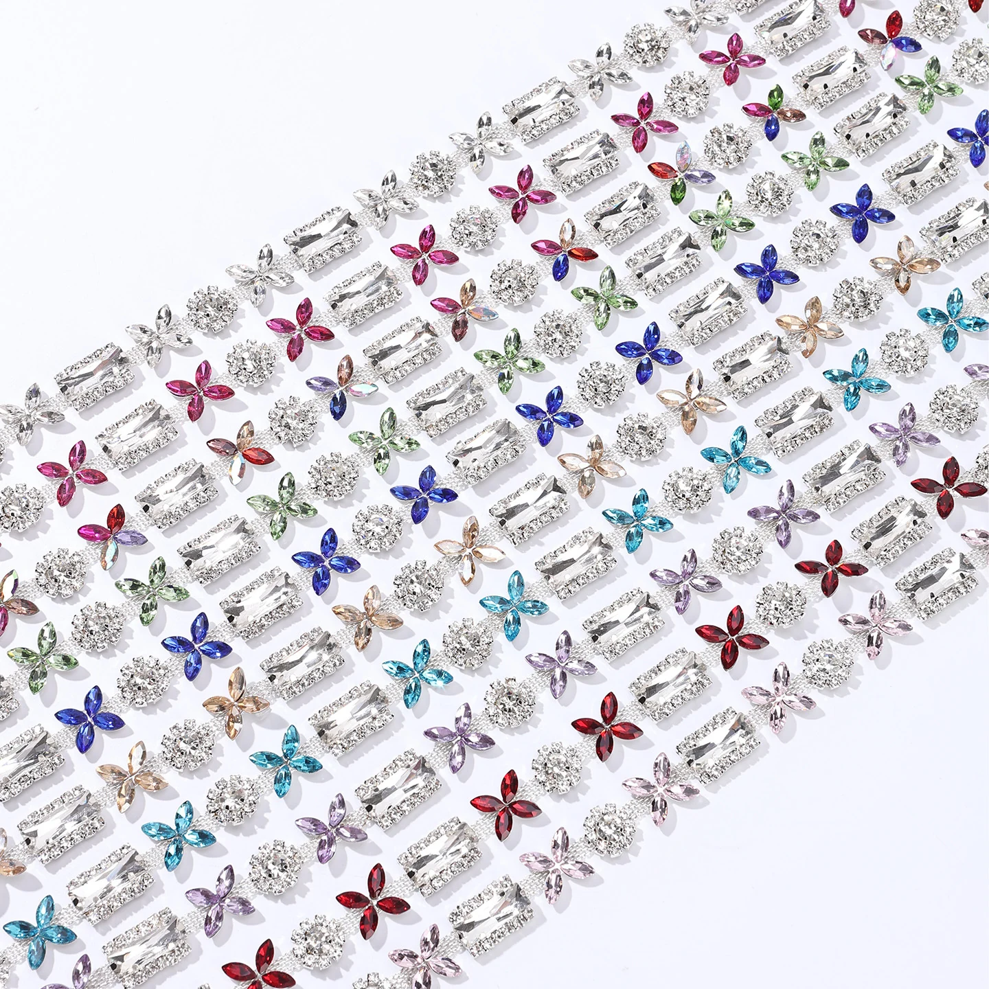 1.2 cm 3D Flower Rhinestone Chain product image 5