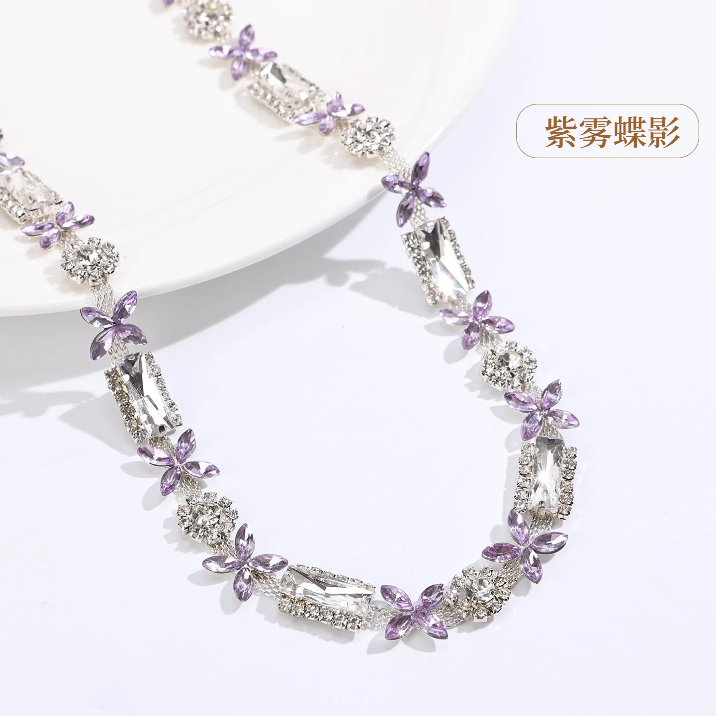 1.2 cm 3D Flower Rhinestone Chain product image 7