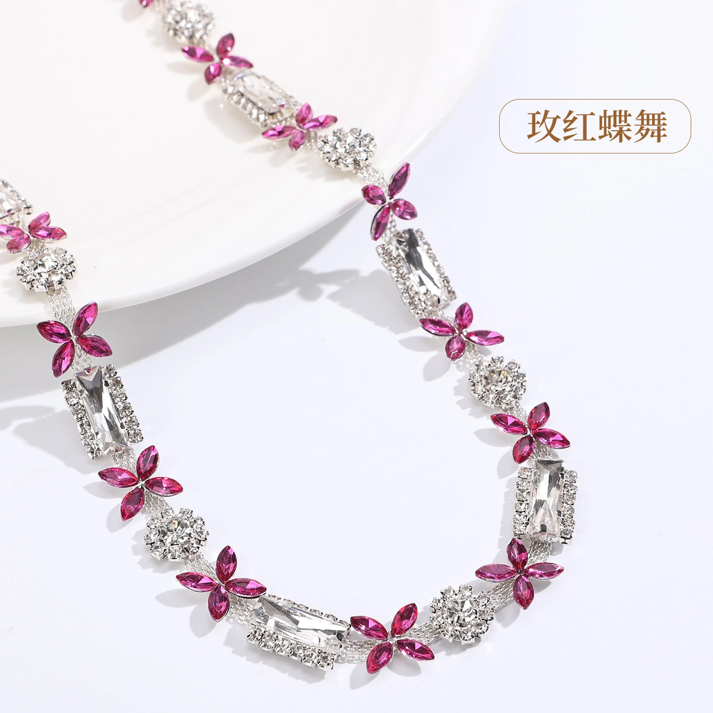 1.2 cm 3D Flower Rhinestone Chain product image 8