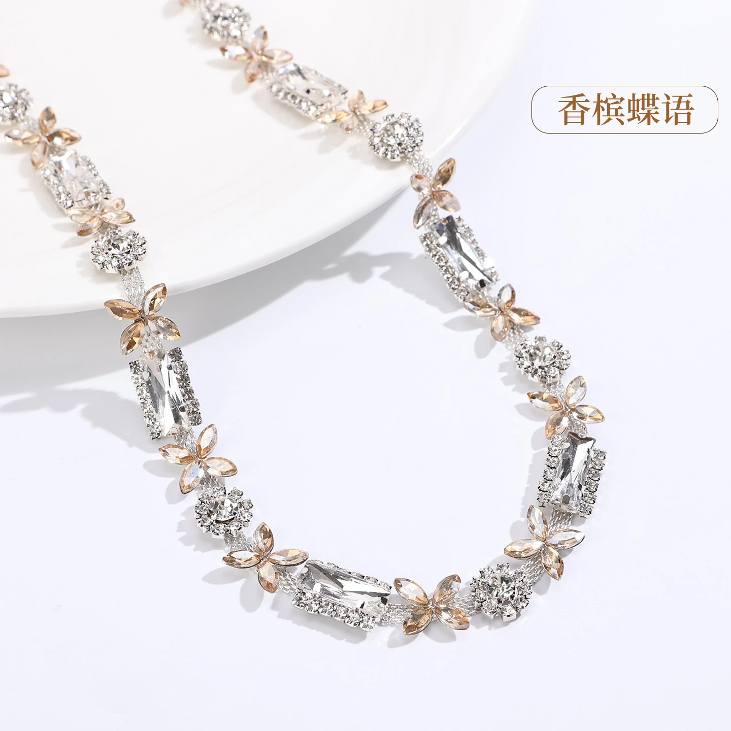 1.2 cm 3D Flower Rhinestone Chain product image 12