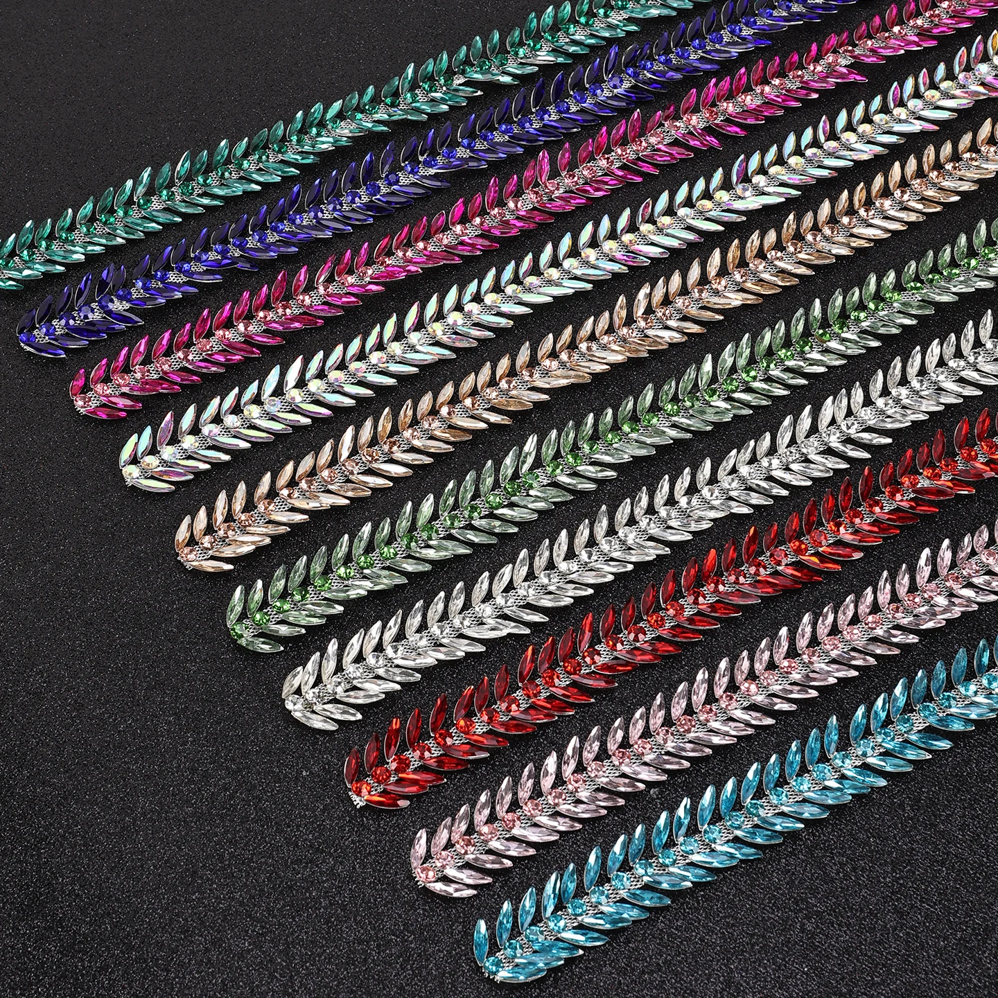 Colorful Leaf Rhinestone Chain product image 2