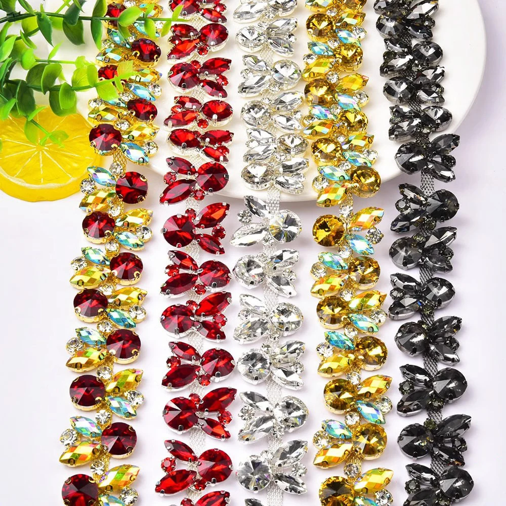 Rabbit head rhinestone chain in eight crystal and base combinations