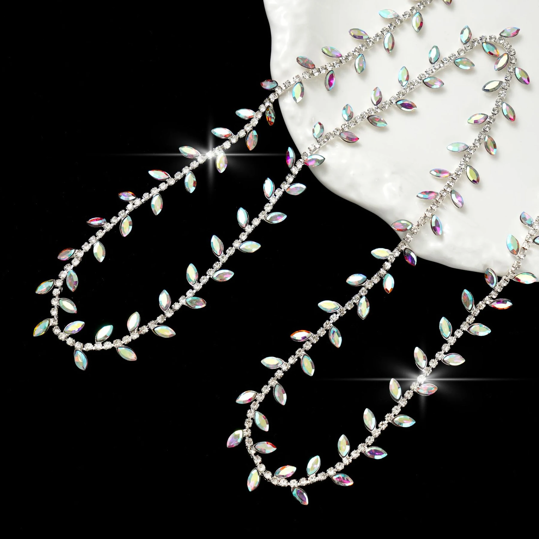 1.6 cm Marquise Leaf Rhinestone Chain product image 7