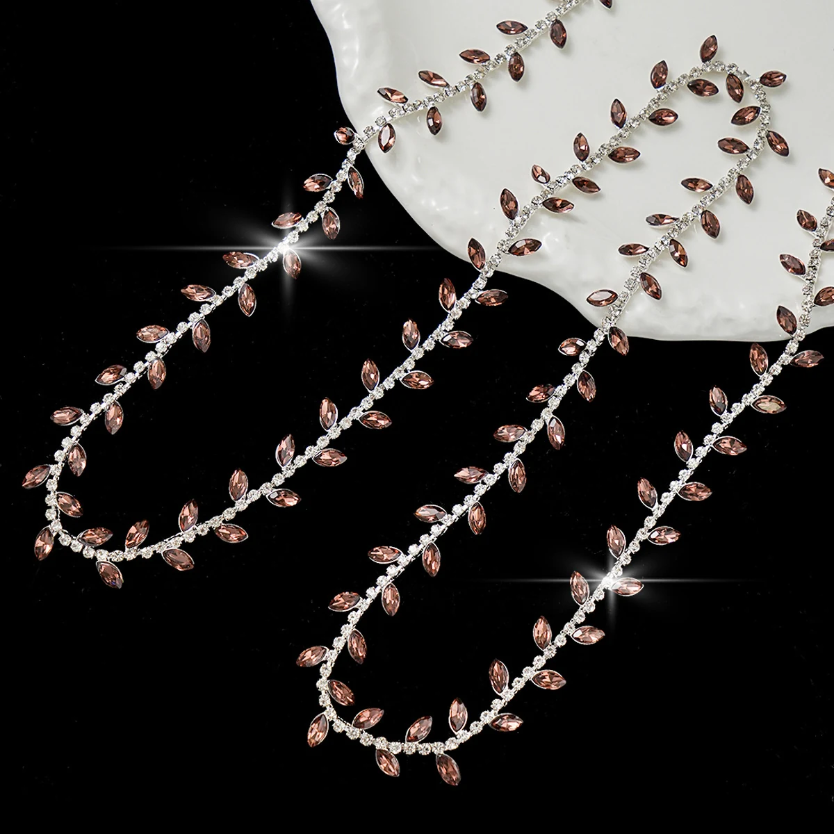 1.6 cm Marquise Leaf Rhinestone Chain product image 9
