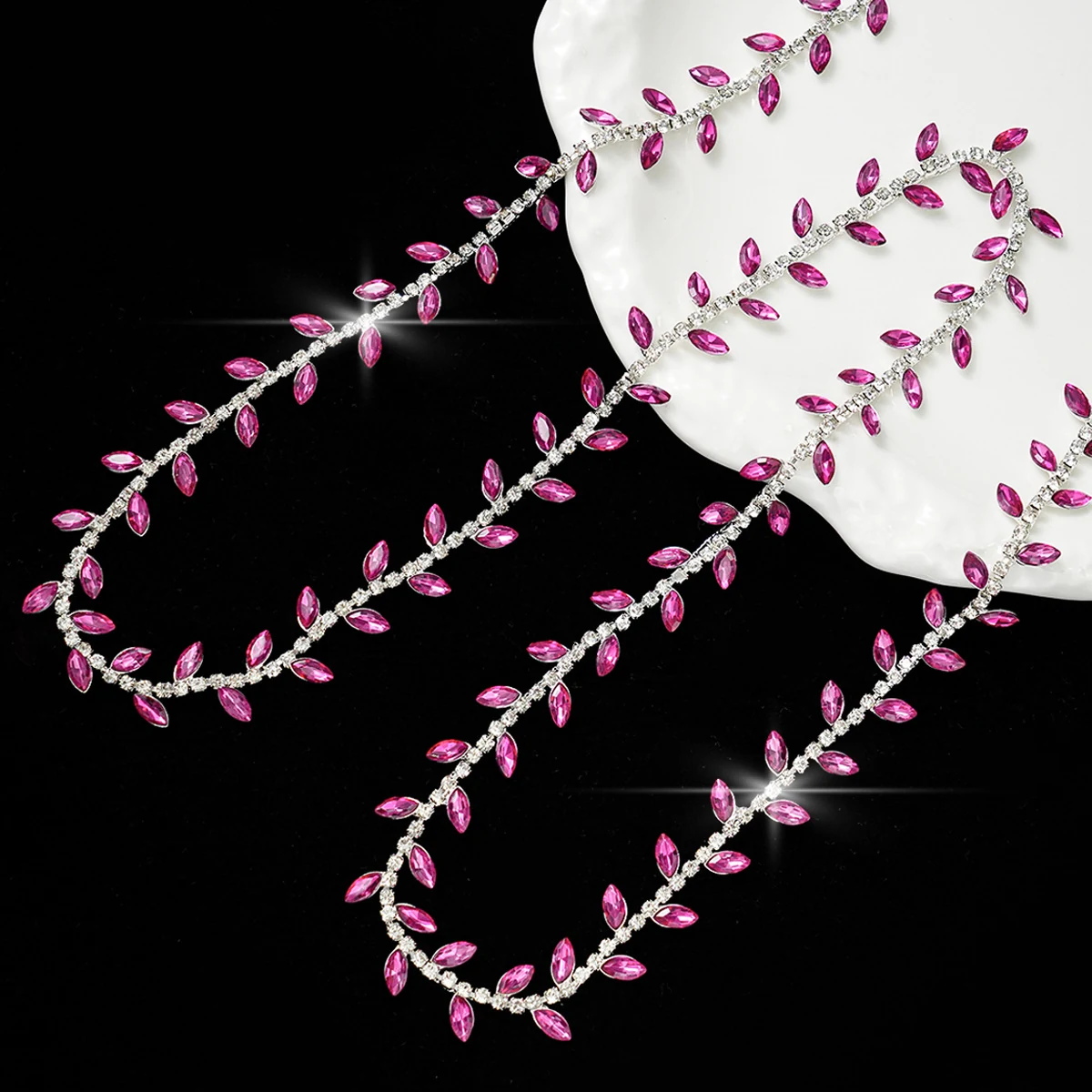 1.6 cm Marquise Leaf Rhinestone Chain product image 12