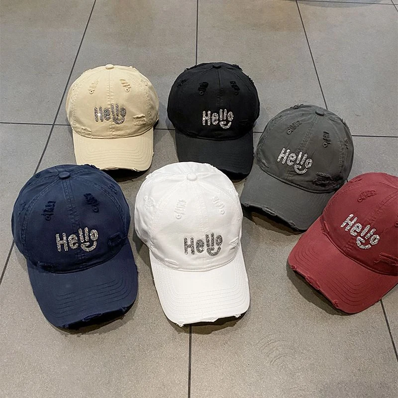 Distressed Hello Rhinestone Baseball Cap product image 3
