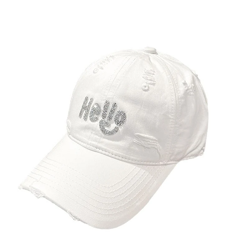 Distressed Hello Rhinestone Baseball Cap product image 4