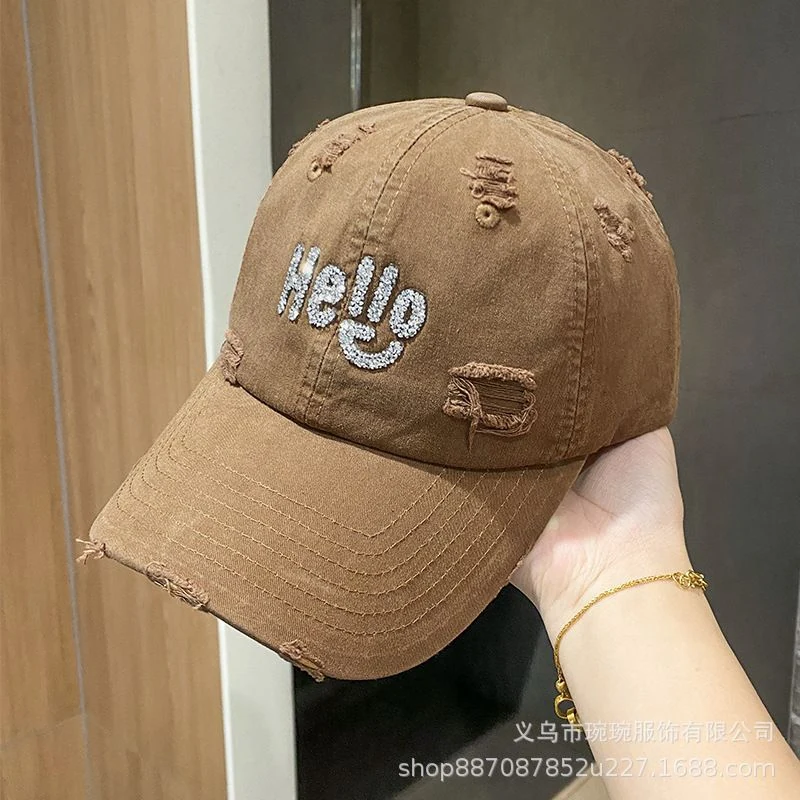 Distressed Hello Rhinestone Baseball Cap product image 8