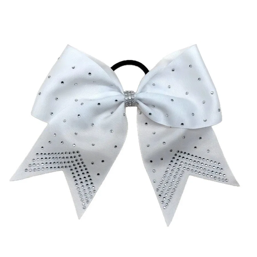 Handmade Kids Big Bow Rhinestone Cheer Hair Clip cheer team reference