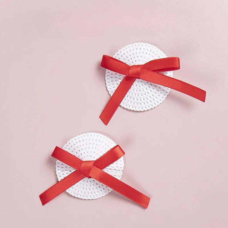 Valentine's Red Sequin Ribbon Nipple Pasties product image 5